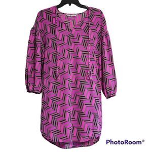 Trina Turk Dress 4 purple & black silk dress